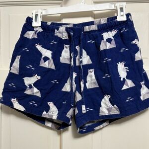 The Company Store Flannel Polar Bear Pajama Shorts Size XS with pockets